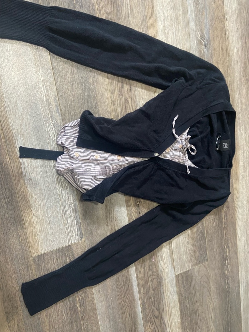 H&M Black Long Sleeve Layered-Look Top